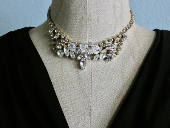 vintage choker, One of a Kind Rhinestone Necklace - image 5