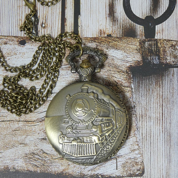 Train Pocket Watch Necklace