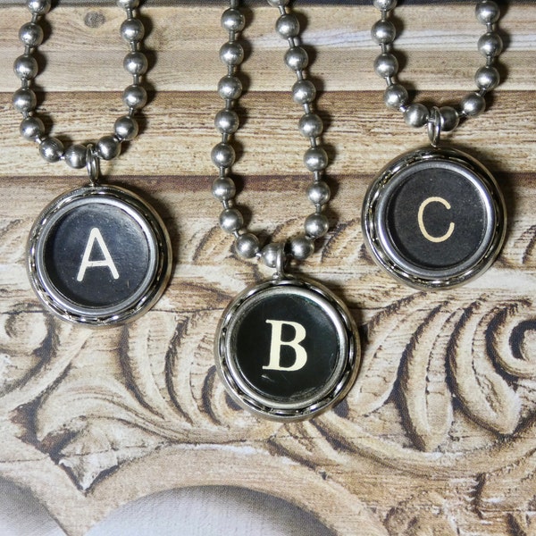 Typewriter Key Necklace made from authentic typewriter keys