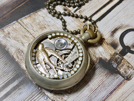 Steampunk Altered Pocket Watch Necklace - image 3