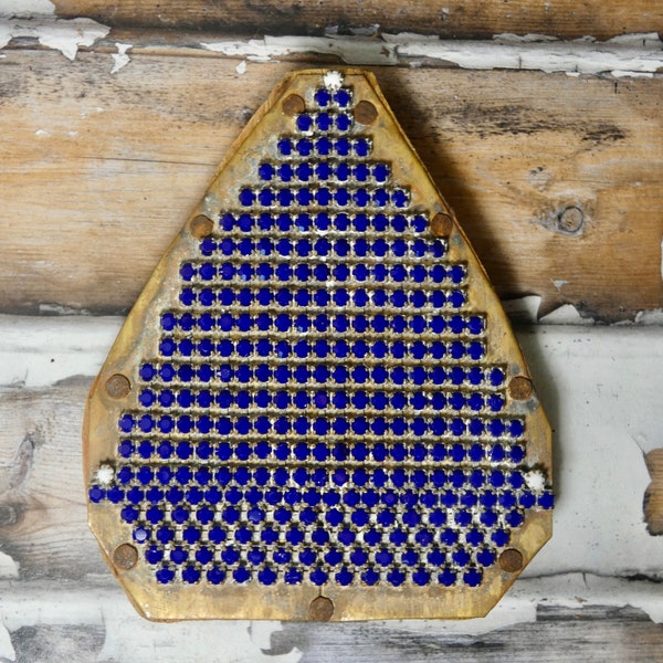 Vintage decor rhinestone jewelry warehouse sample, stunning blue rhinestone #417