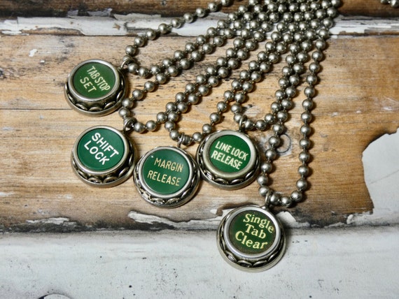 Typewriter Punctuation Necklace green rare color … - image 3