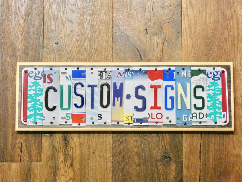 GONE FISHING Custom License Plate Sign Choose a Customized Etsy