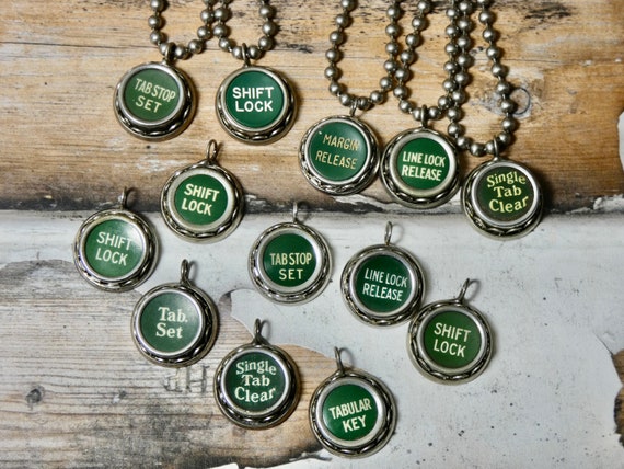 Typewriter Punctuation Necklace green rare color … - image 2