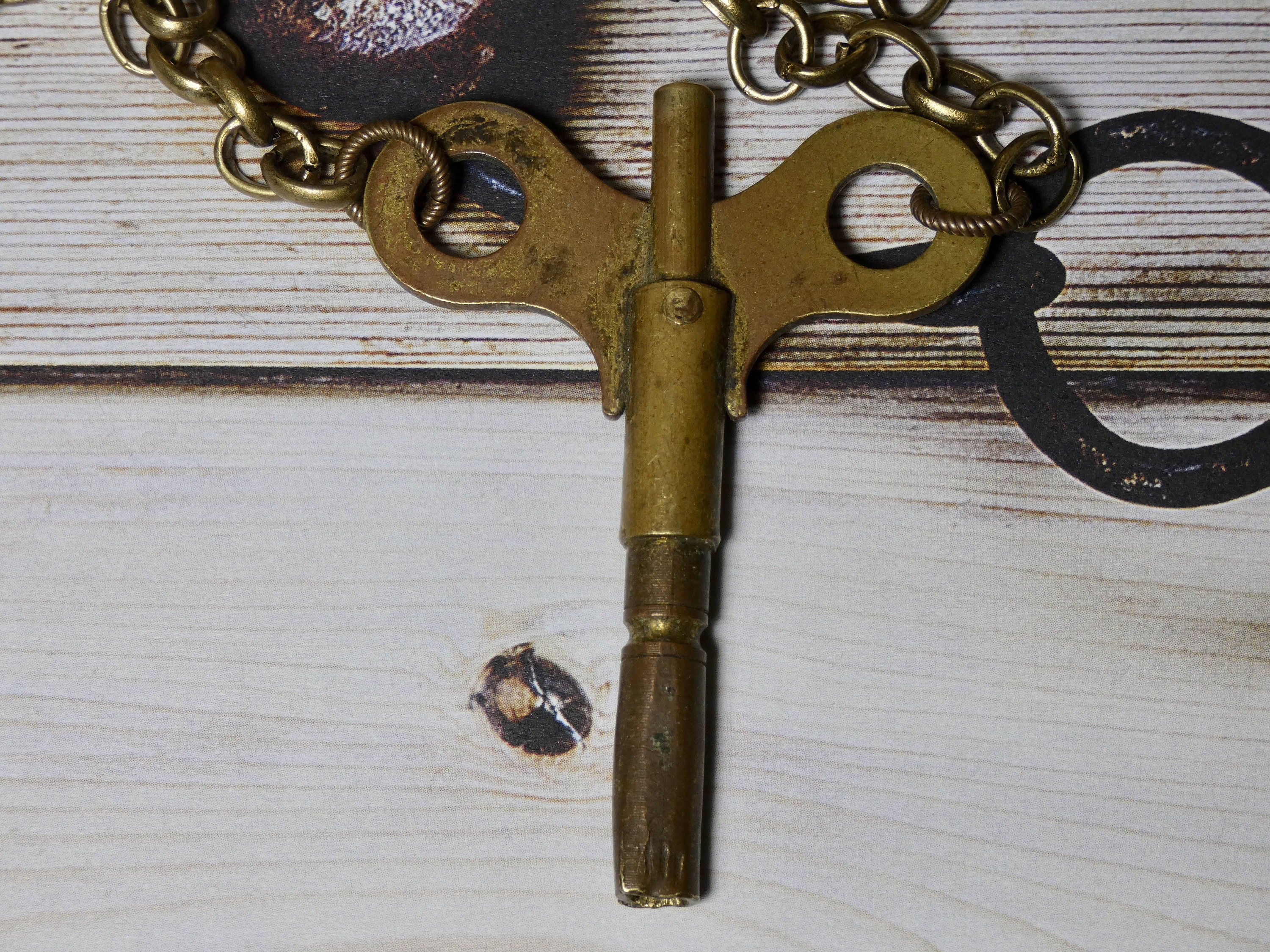 Vintage Rare Winding Clock Key Necklace Etsy