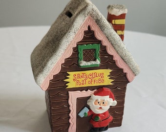 Vintage Santa Claus Post Office Ceramic Coin Bank --- Retro Cute Winter Wonderland Holiday Home Decor Children's Money Gift Festive House