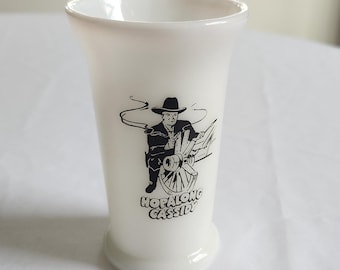Vintage Hopalong Cassidy Dinner Milk White Glass Drinking Cup