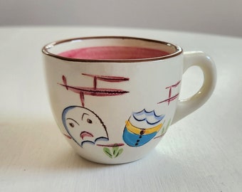 tasse à thé Humpty Dumpty poterie Stangl vintage -- poterie américaine Kiddieware rare rétro des années 1950 -- comptine de conte de fées décoration d'intérieur lunatique