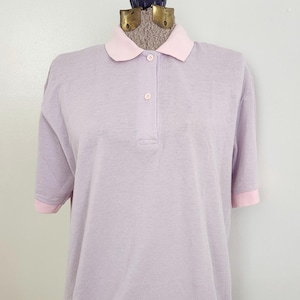 Vintage Difini Pastel Purple & Pink Polo Shirt --- Retro 1980s Unisex Colorful Golf Business Casual Shirt --- Spring Colors Athletic Style