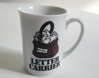 Vintage Letter Carrier Humor Mug --- Retro Mailman Postal Carrier Worker Funny Joke Mug --- New Job Promotion Retirement Gift Coffee Cup