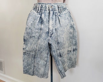 Vintage Bugle Boy Authentic Long Cut Off Jean Shorts --- Retro 1990s 2000s Acid Wash Cargo Shorts --- Summer Fashion 90s Streetwear Clothing