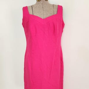 Vintage Isassi Magenta Pink Sweetheart Sleeveless Dress --- Retro Pretty in Pink Summer Women&#39;s Clothing --- Mod Groovy Style Party Dress