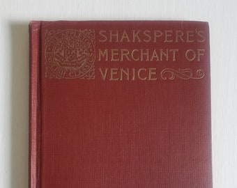 Shakespeare's The Merchant of Venice --- Antique Classic Elizabethan English Theatre Literature --- Vintage William Shakespeare Book