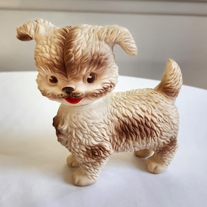 Vintage The Edward Mobley Co. Little Rubber Dog Squeaky Toy --- Retro Arrow Rubber & Plastic Corp. Children&#39;s Toys --- Cute Puppy Home Decor