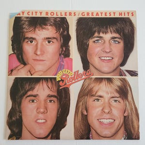 Bay City Rollers Greatest Hits Vintage Record --- Retro 1970s Glam Pop Rock Disco Boy Band Music --- Best of Hits 70s Dance Party Vinyl
