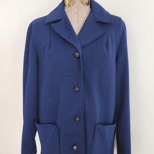 Vintage Dutchmaid Navy Blue Jacket Style Shirt --- Retro 1950s 1960s Style Classic Timeless Sailor Women's Clothing --- Darling Coat Blouse image 1