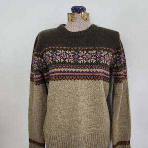 Vintage Abercrombie & Fitch Shetland Wool Sweater --- Retro 90s Winter Cozy Dad Knitwear --- Classic Christmas Fair Isle Pullover Shirt