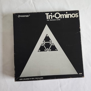 Vintage Tri-Ominos - The Classic Triangular Domino Game -- Retro 1960s Pressman Games -- 60s Family Night Tabletop Strategy Tile Game