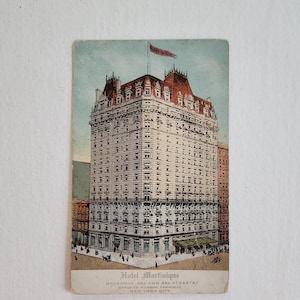 Vintage Hotel Martinique Postcard --- Antique New York City Historic Buildings Souvenir Print --- East Coast Historical Broadway Home Decor