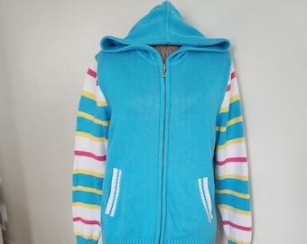 Vintage Y2K 2000s Double Zip up Jacket With Knitted Sleeves. - Etsy