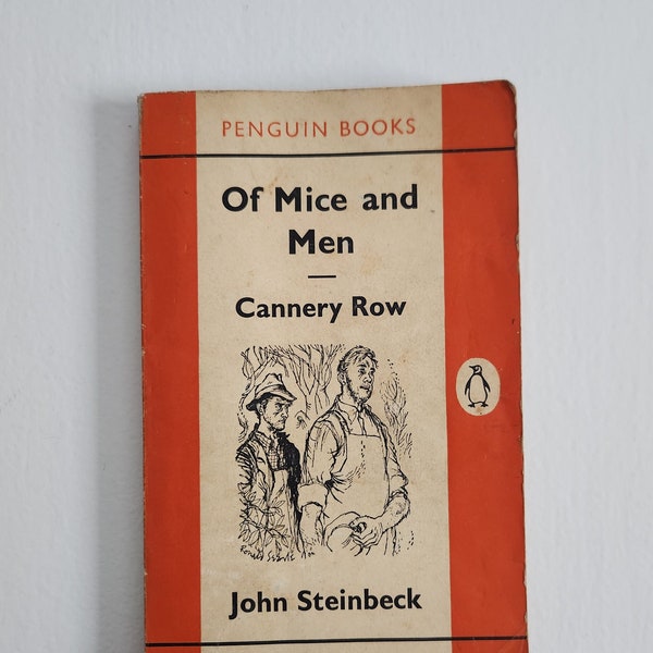 Of Mice And Men & Cannery Row by John Steinbeck --- Vintage Classic American Literature Novel --- Retro 1960s Penguin Books Great Britain