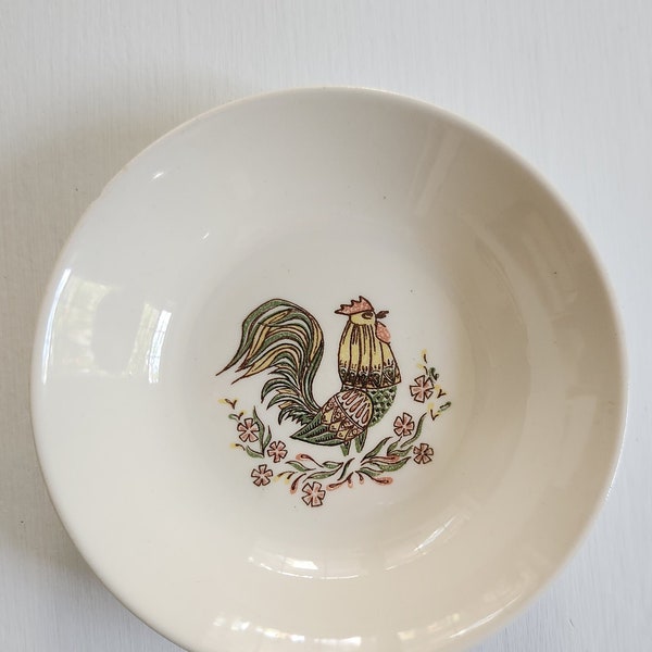 Vintage Rooster Taylor Smith & Taylor Small Ceramic Bowl --- Retro 1950s Style Farmhouse Kitchen Home Decor --- Chicken Farm Animal Dish