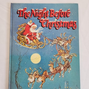The Night Before Christmas by Clement C. Moore - Illustrated by Rene Cloke -- Vintage Classic Holiday Poetry Story -- Retro Santa Claus Book