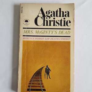 Mrs. McGinty&#39;s Dead by Agatha Christie --- Vintage  Classic Murder Mystery Novel -- Retro 1950s 1960s Hercule Poirot Detective Thriller Book