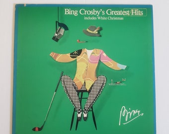 Bing Crosby's Greatest Hits Vintage Record -- Retro Classic Compilation Album Jazz Swing Music -- White Christmas Best Songs Vinyl Collector