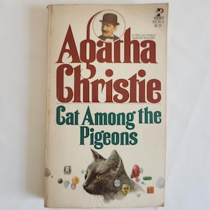 Cat Among Pigeons by Agatha Christie --- Vintage Detective Crime Noir Murder Mystery Novel --- Classic Hercule Poirot Detective Book