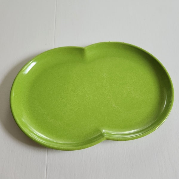 Vintage Color Flyte by Branchell Green Melamine Platter --- Retro 1950s 1960s Mod Style Designers Dinnerware Serving Dish --- Groovy Decor