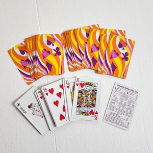 Vintage Groovy Suits United States Playing Card Company Standard Deck --- Retro 1960s 1970s Style Psychedelic Home Decor Poker Game Night