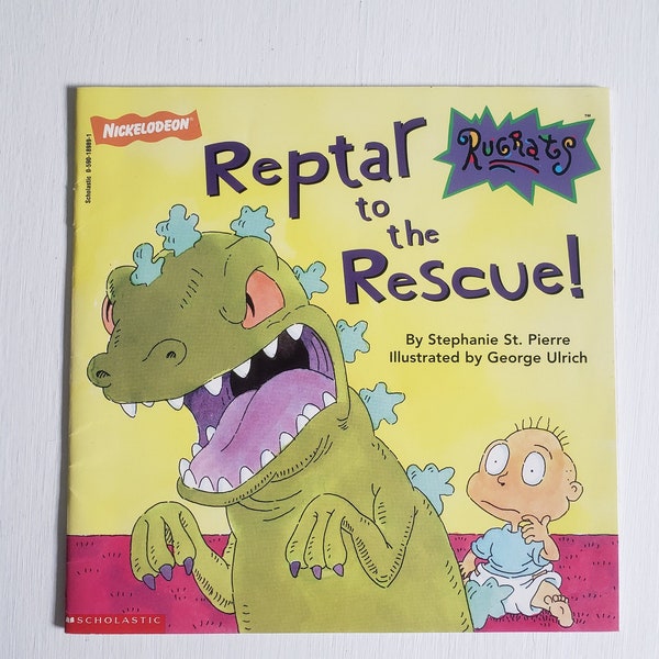 Reptar to the Rescue by Stephanie St. Pierre - Illustrated by George Ulrich - Vintage 1990's Nickelodeon Cartoon Rugrats Book - 90's Kids