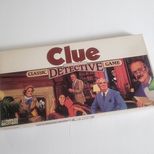 Vintage Clue Detective 1986 Board Game --- Retro 1980's Classic Parker Brothers Games --- 80's Murder Mystery Party Game Family Night