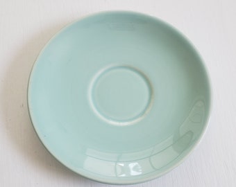 Vintage LuRay Pastels Green Saucer -- Retro 1940s 1950s Taylor Smith & Taylor Lu-Ray Ceramics -- Mid-Century Home Decor Trinket Ring Dish