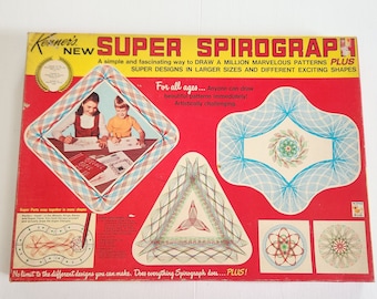 Vintage Kenner's New Super Spirograph --- Retro 1960s Kenner Drawing Toys Arts & Crafts Supplies -- Classic Creativity Activity Toy for Kids