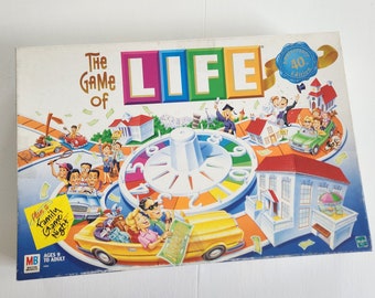 Vintage The Game of Life 40th Anniversary Edition Board Game --- Retro 1990s 2000s Milton Bradley Toys -- Y2K Life Tiles Classic Board Games
