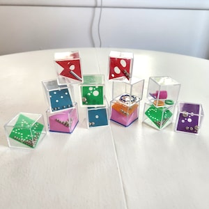 Vintage Clear Cube Dexterity Skill Puzzle Toys - Select One - Retro Travel Pocket Busy Patience Games -- Cool Stocking Stuffers for All Ages