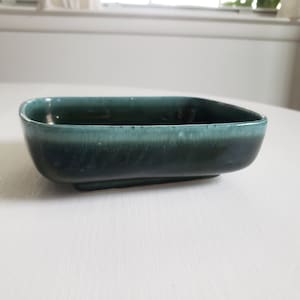 Vintage Sea Forest Green Hull F41 Pottery Planter --- Retro Low Cactus Succulent Flower Pot --- American Pottery Plant Lady Home Decor