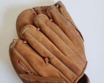 Vintage Continental Leisure Sports Leather Baseball Mitt --- Retro Classic Americana Sports Memorabilia Rightie Glove Equipment Home Decor