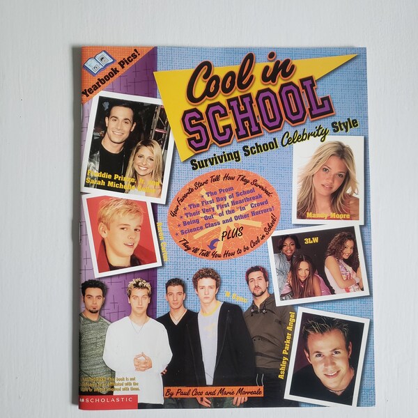 Cool in School by Paul Coco & Marie Morreale -- Vintage 2000s Celebrity Trivia Britney Spears Crush Teen Scene Book -- Rare Y2K Pop Culture