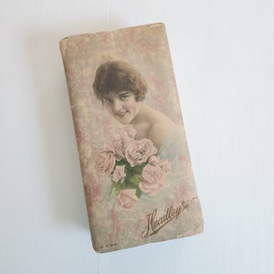 Antique Headley&#39;s Pollyanna Candy Box --- Vintage Headley Chocolate Co. Ephemera Container --- Edwardian Era Romantic Cottage Home Decor