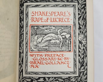 Shakespeare's Tape of Lucrece - The Temple Shakespeare Series - Antique 1910s William Shakespeare Classic English Literature Book