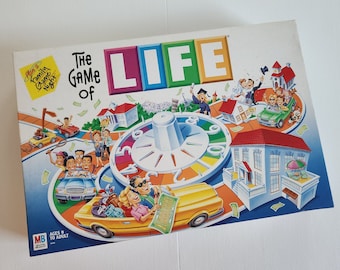 Vintage The Game of Life Board Game with Life Tiles --- Retro 1990s 2000s Milton Bradley Toys --- Classic Board Games Family Night Fun