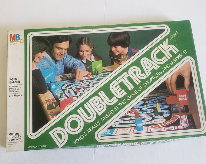 Vintage Doubletrack Game --- Retro 1980s Milton Bradley Sneaky Shortcuts Racing Board Game --- Fun Toy Collector 80s Family Night Kids Gifts