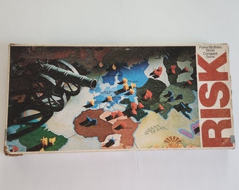 Vintage Risk Board Game --- Retro 1970s Parker Brothers World Conquest Strategy Games --- Classic Board Games Toys Rainy Day Family Night