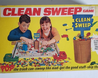 Vintage Clean Sweep Board Game --- Retro 1960s Schaper Plastic Toy No. 600 --- Very Rare Collectible Toy Collector Gift --- Cool Home Decor