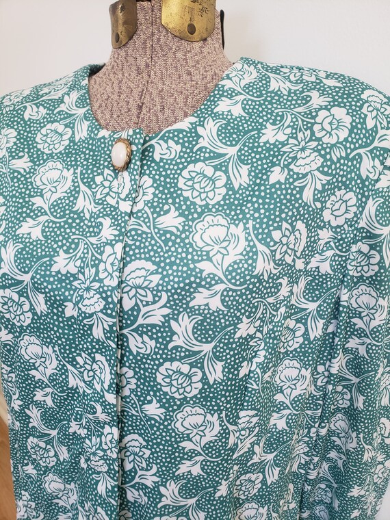 Vintage CB New York Floral Polka Dot Blouse --- R… - image 3