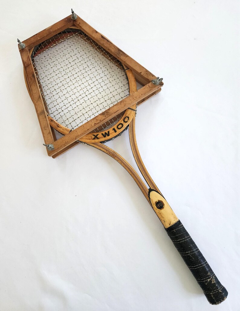 Wooden Short Racket Vintage XW100 Wooden Tennis Racket With Press --- Retro Court Sports ...