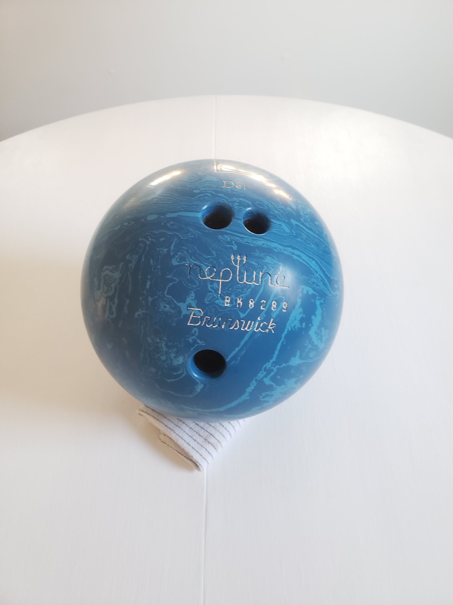 Vintage Brunswick Neptune Marbled Blue Bowling Ball 12.5 Lbs Etsy